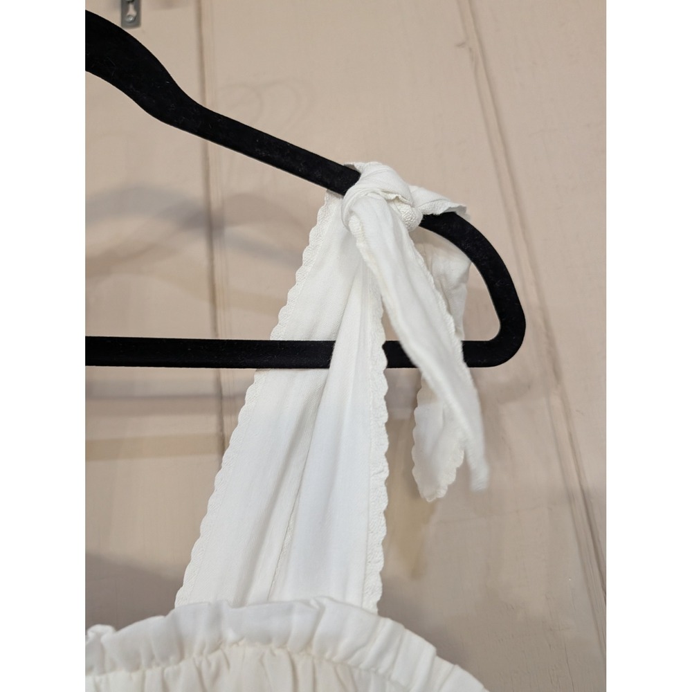 Lulus Flirting in Florence White Striped Tie-Strap Midi Dress L NWT Coquette - Picture 9 of 12